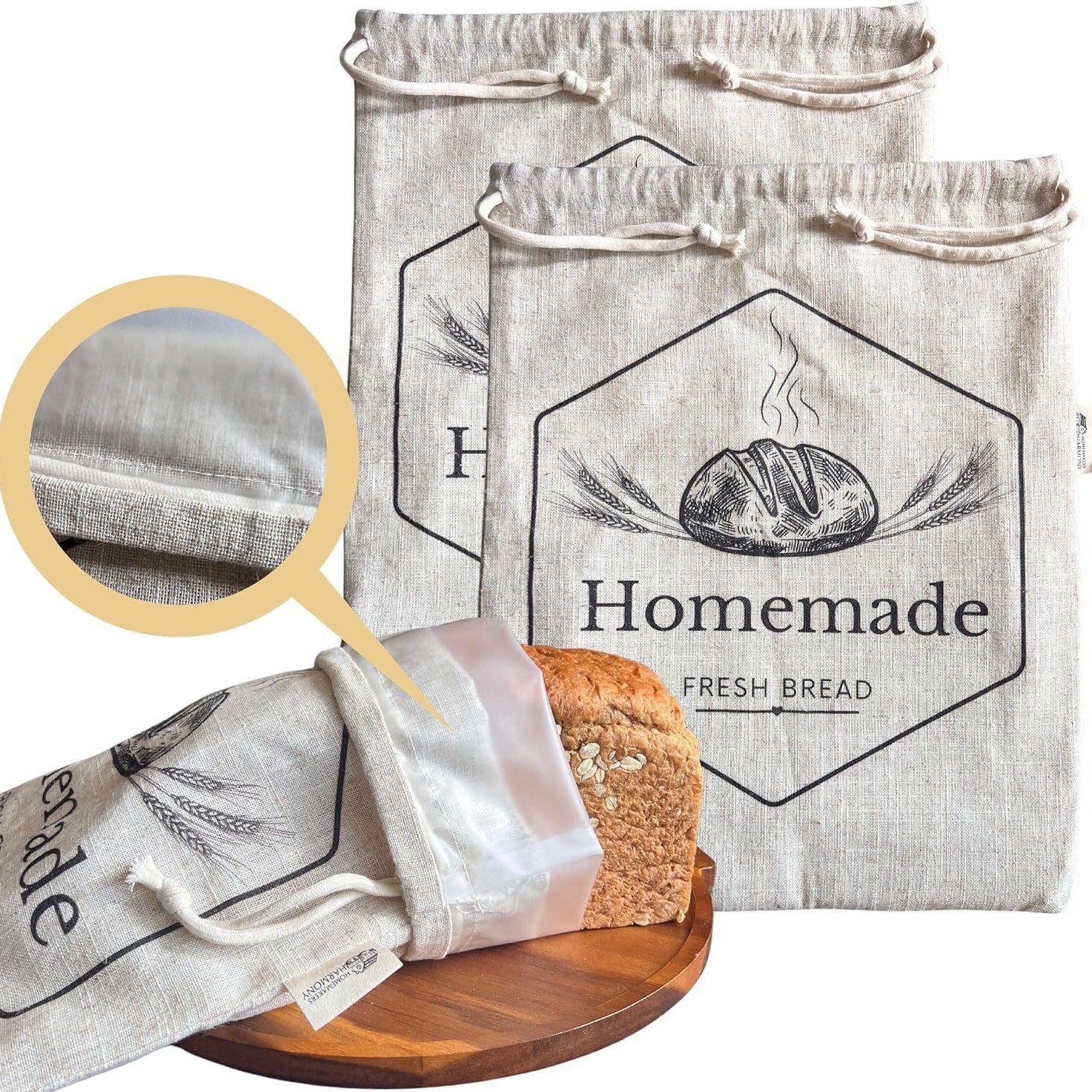 Drawstring Bread Bag